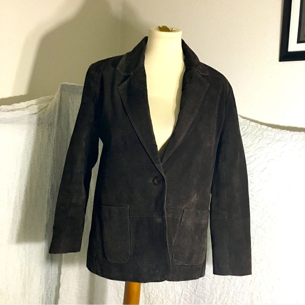 Savannah VTG 100% Leather Brown Jacket  Size 4P